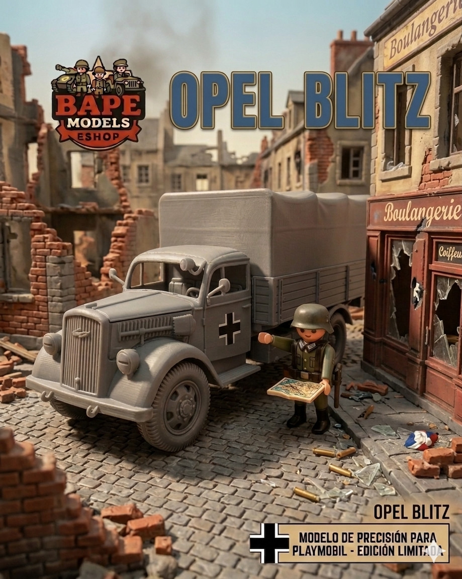 Playmobil Custom 1/18 Opel Blitz, no painted + stikers