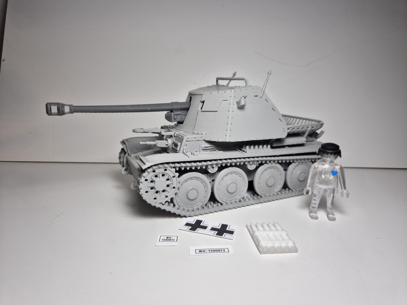 CUSTOM 1/18 Marder III Ausf.H Playmobil – WWII Tank Destroyer. No painted, otra vista