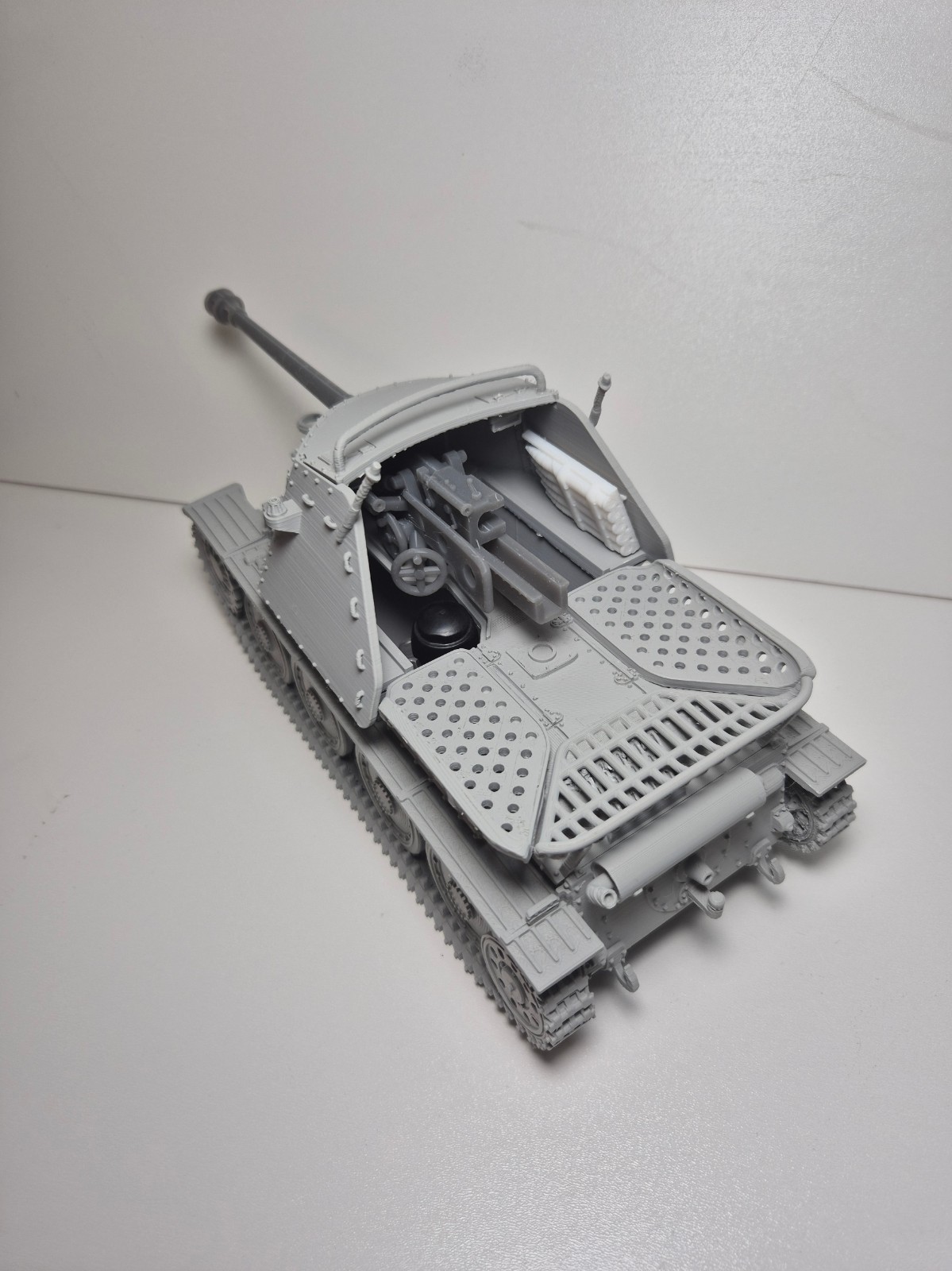 CUSTOM 1/18 Marder III Ausf.H Playmobil – WWII Tank Destroyer. No painted, otra vista