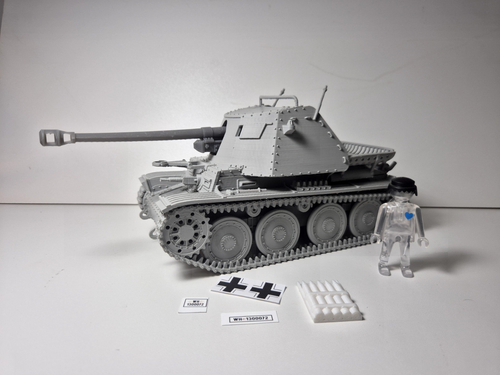 CUSTOM 1/18 Marder III Ausf.H Playmobil – WWII Tank Destroyer. No painted, otra vista