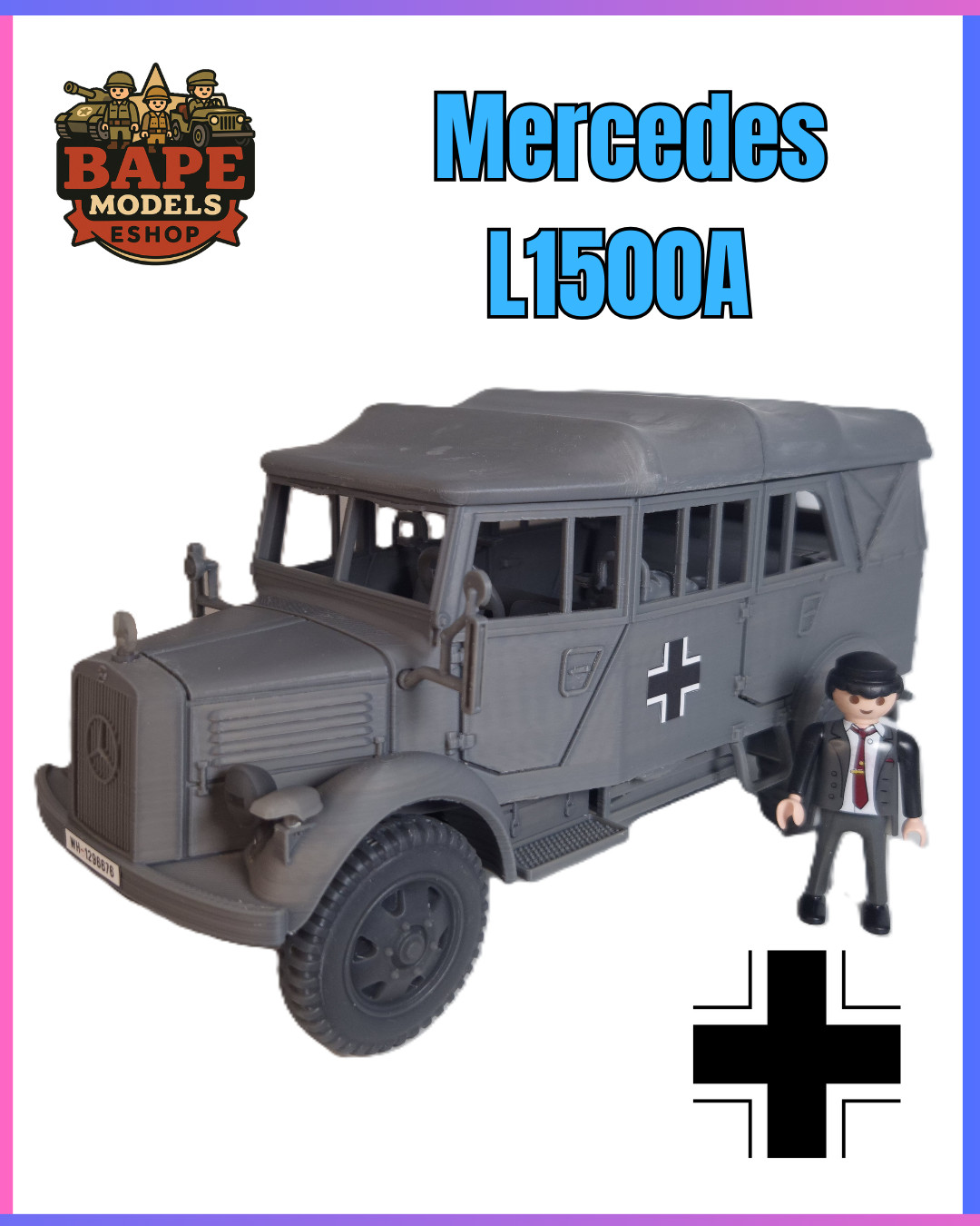 1/18 Custom Mercedes L1500A Playmobil Compatible , Not painted