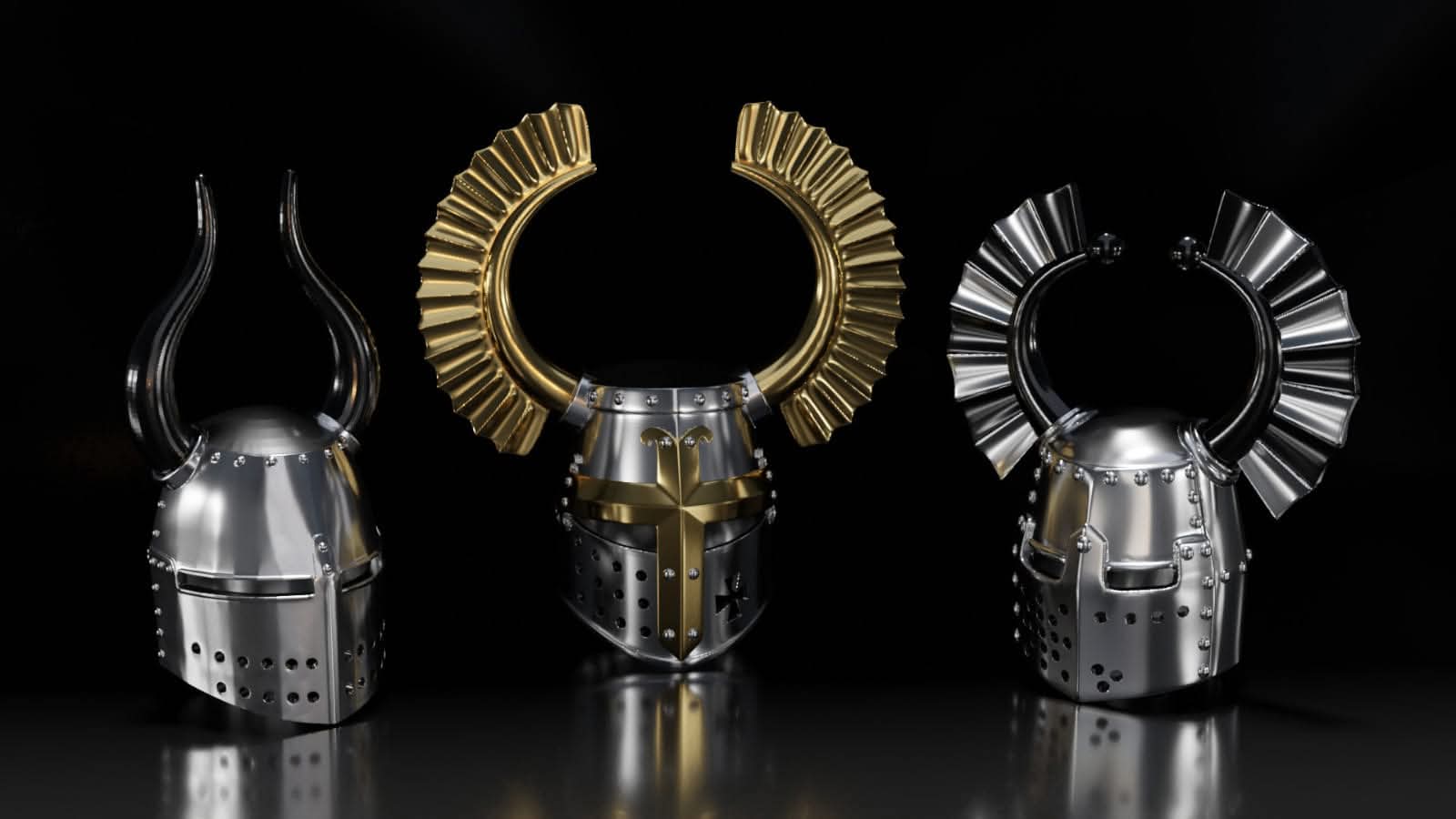 Set de 3 Yelmos Teutonicos